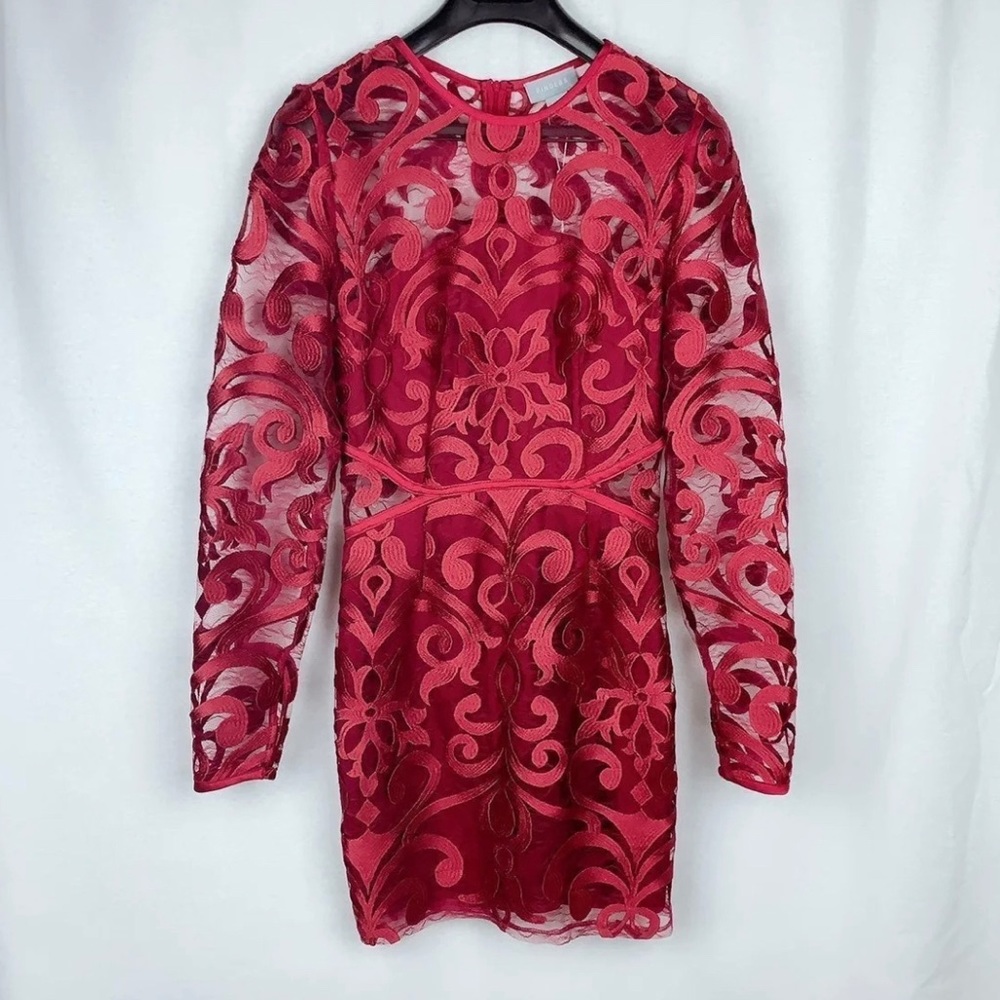 NWOT Lulu’s Red Illusion Lace Cocktail Dress
